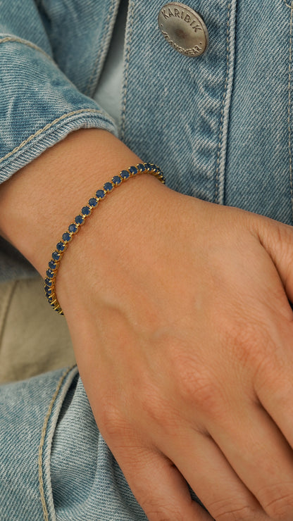 Pulsera Circonias Azul - Cristal